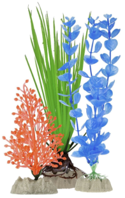 GloFish Набор Растений (S оранжевое, М зеленое, L синее) 